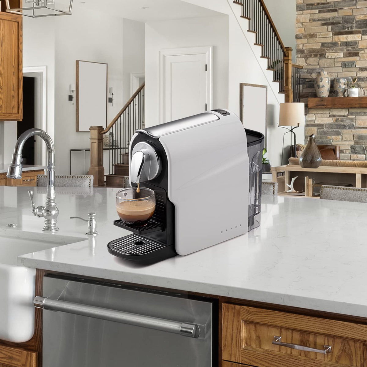 Espresso Pod Machine, 20 Bar, 22oz Removable Water Tank, 1350W H29678