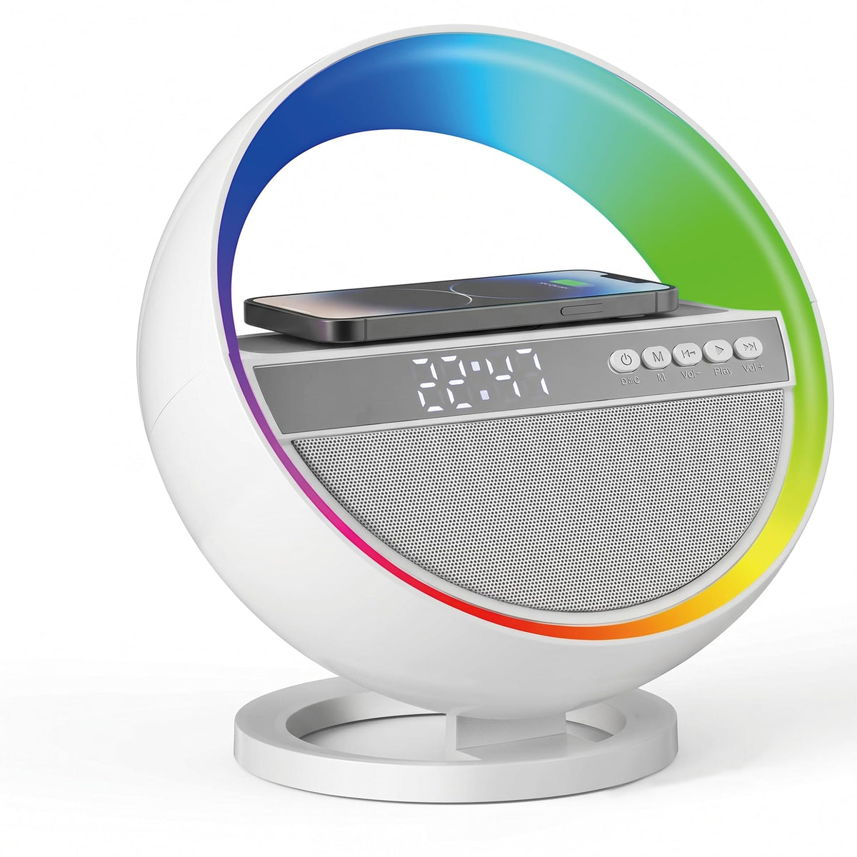 6-in-1 RGB LED Table Lamp with Bluetooth Speaker & Wireless Charging Z443