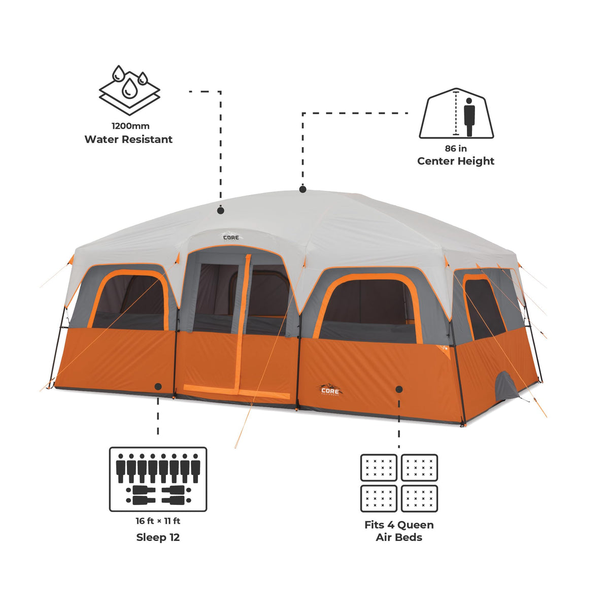 10 Person Multi Room Cabin Tent S4597