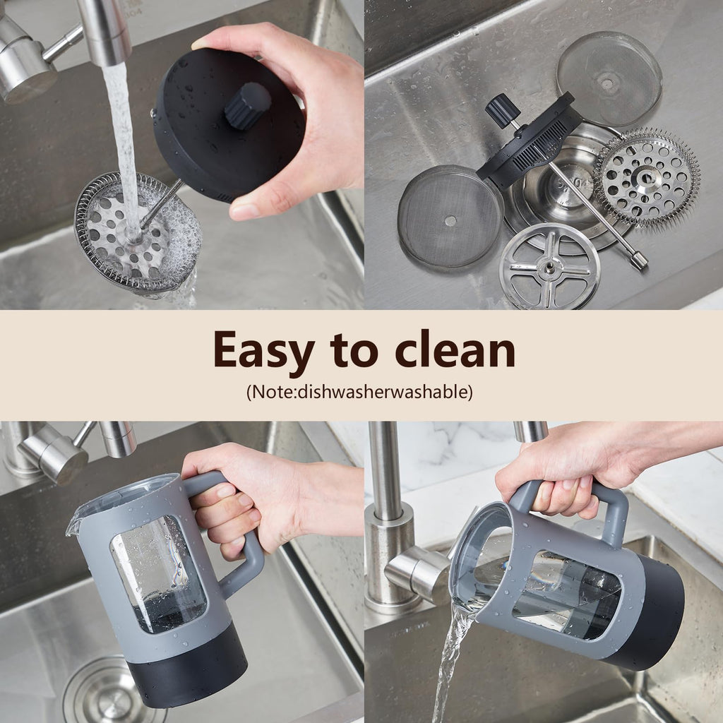 21 oz Heat-resistant Borosilicate Glass French Press Coffee Maker H259