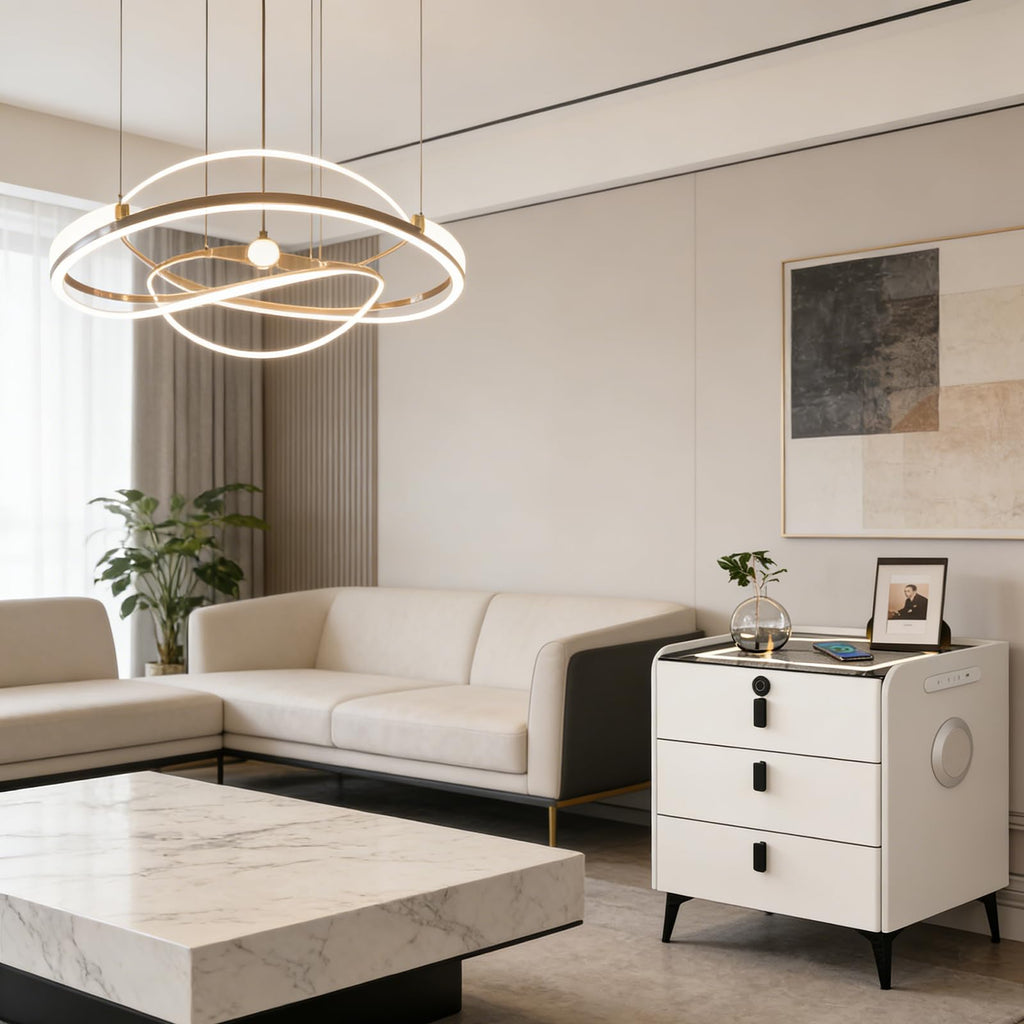 Wireless Charging Nightstand with Fingerprint Lock L1765