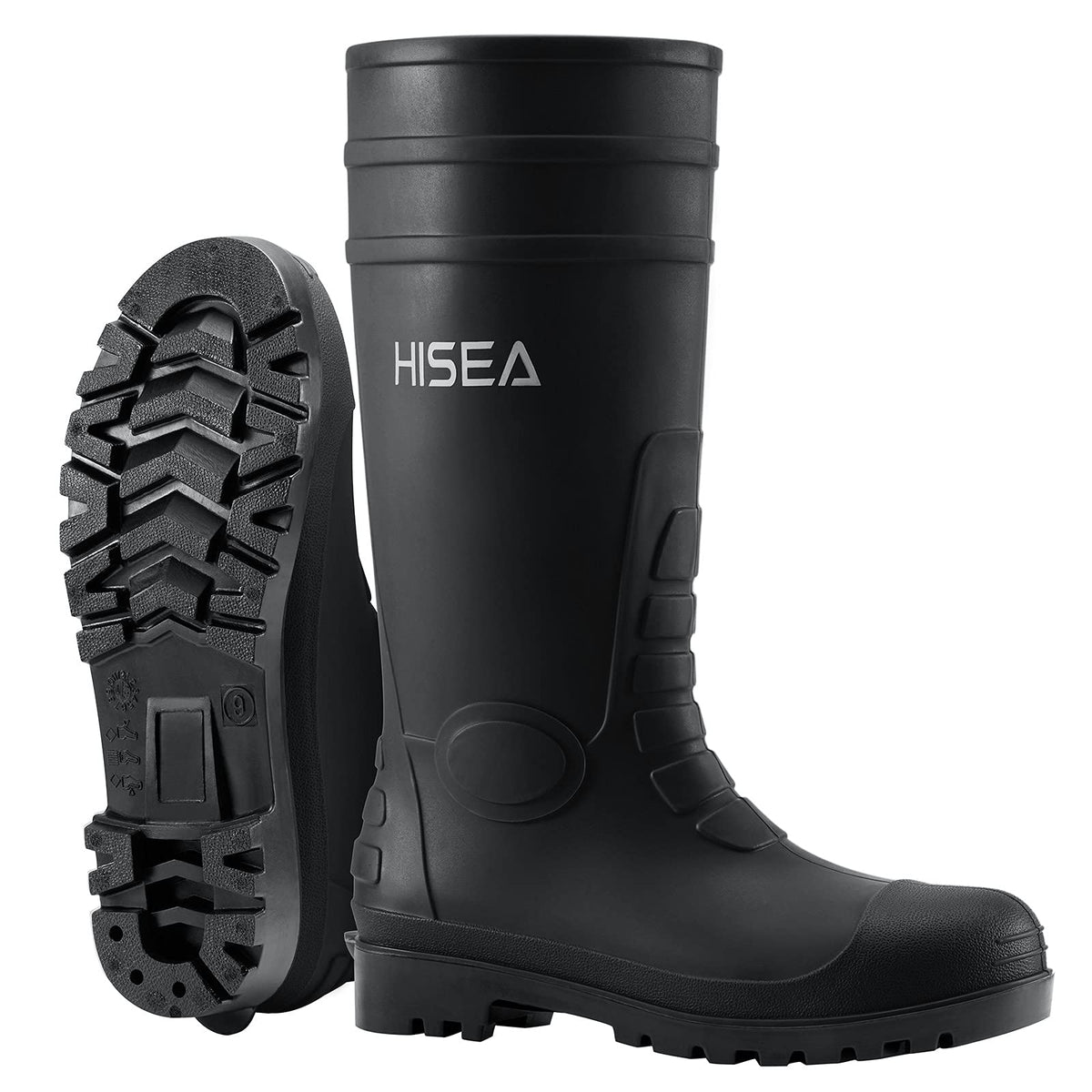 Men's Steel-Toe Waterproof Rubber Rain Boots N89601