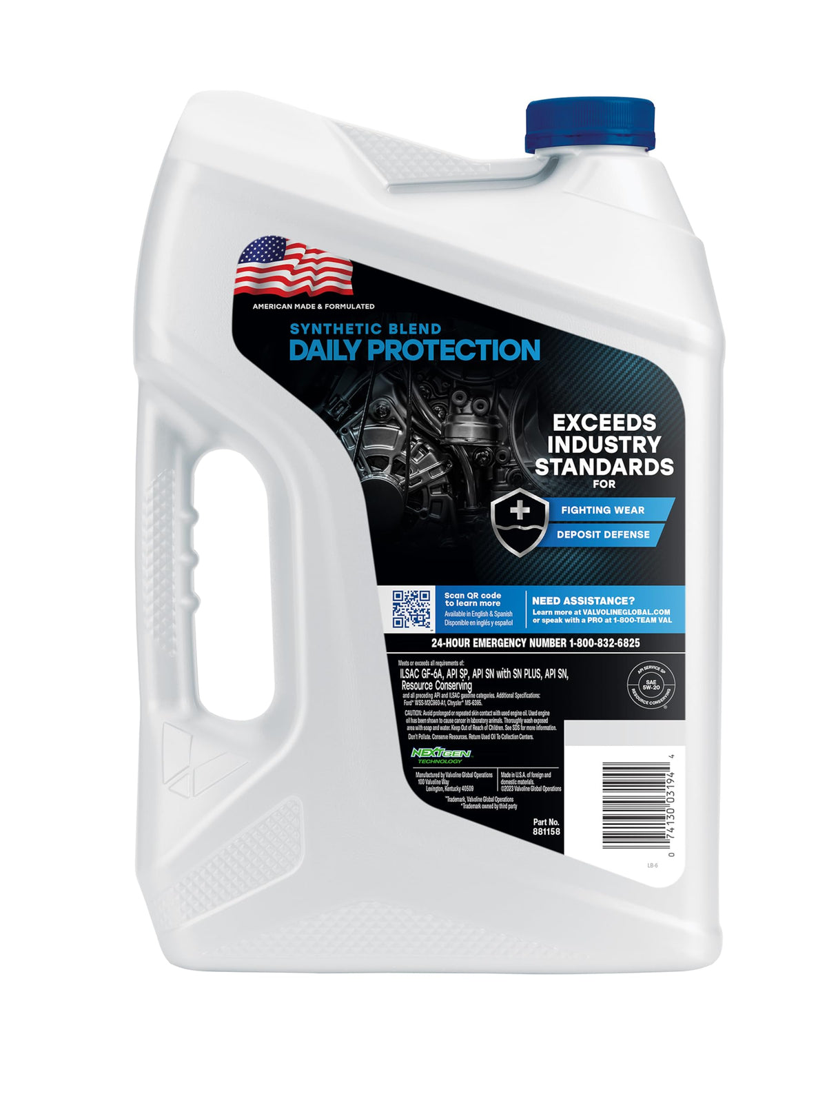 5W-20 Synthetic Blend Motor Oil 5 QT I38646