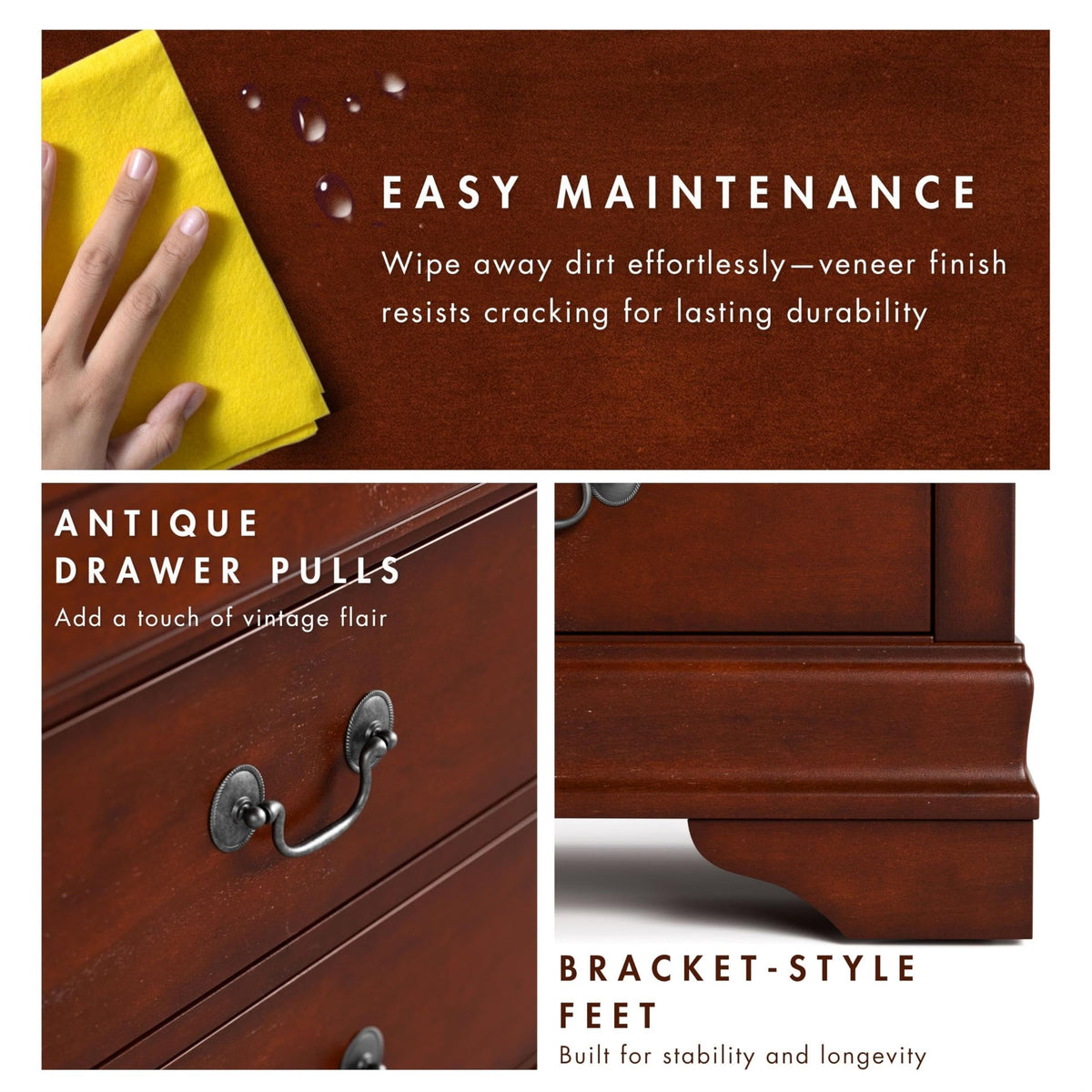Solid Wood 2-Drawer Nightstand Set W842368