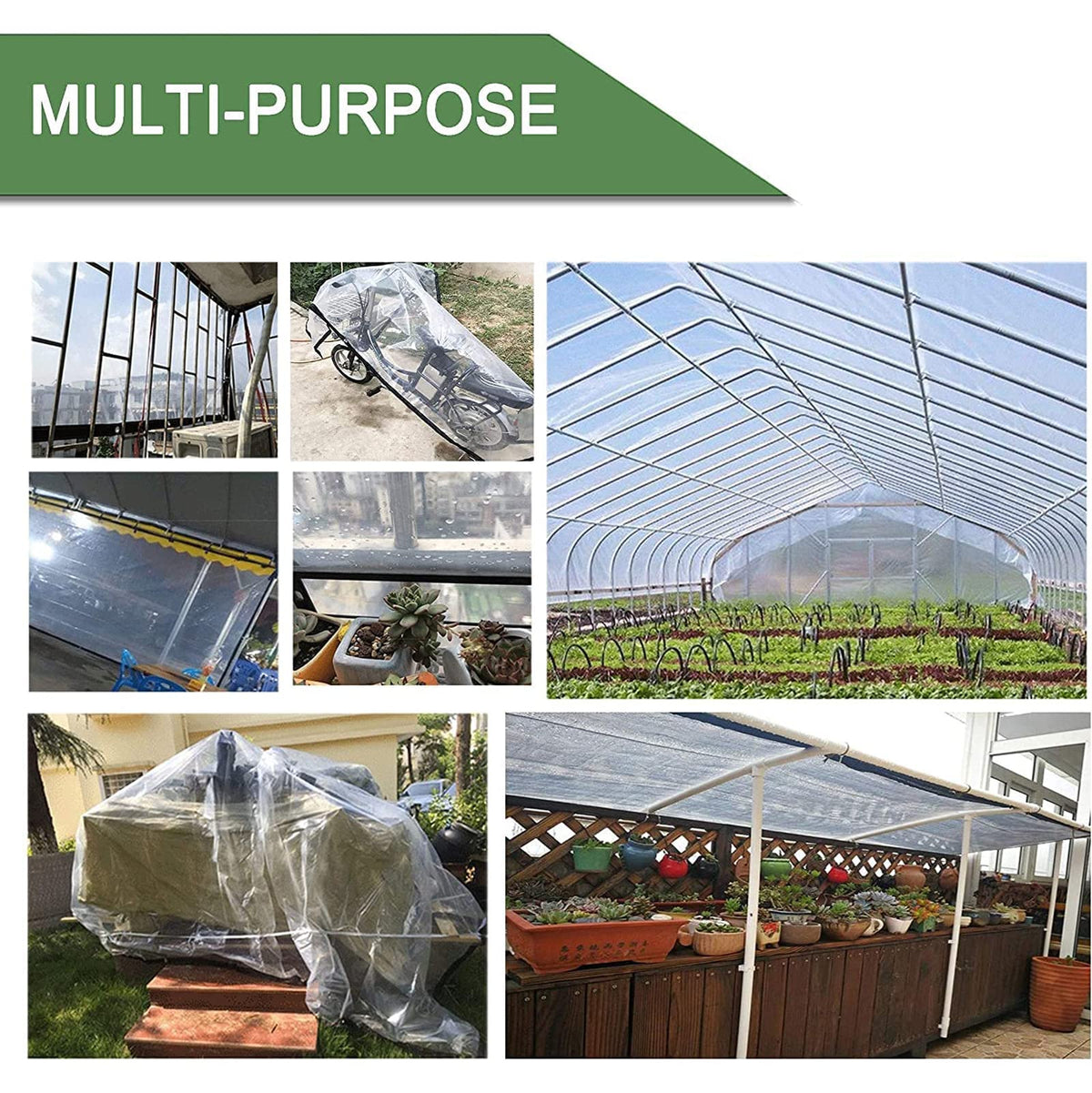 Heavy Duty Waterproof Clear 3x3ft Poly Tarp with Grommets B7886