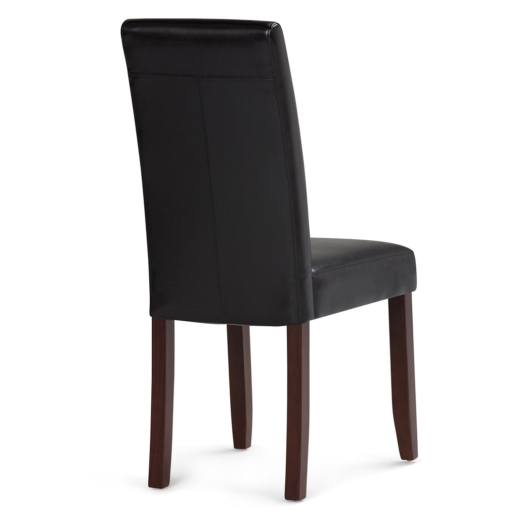 Black Vegan Leather Dining Chairs Set of 2 Q726