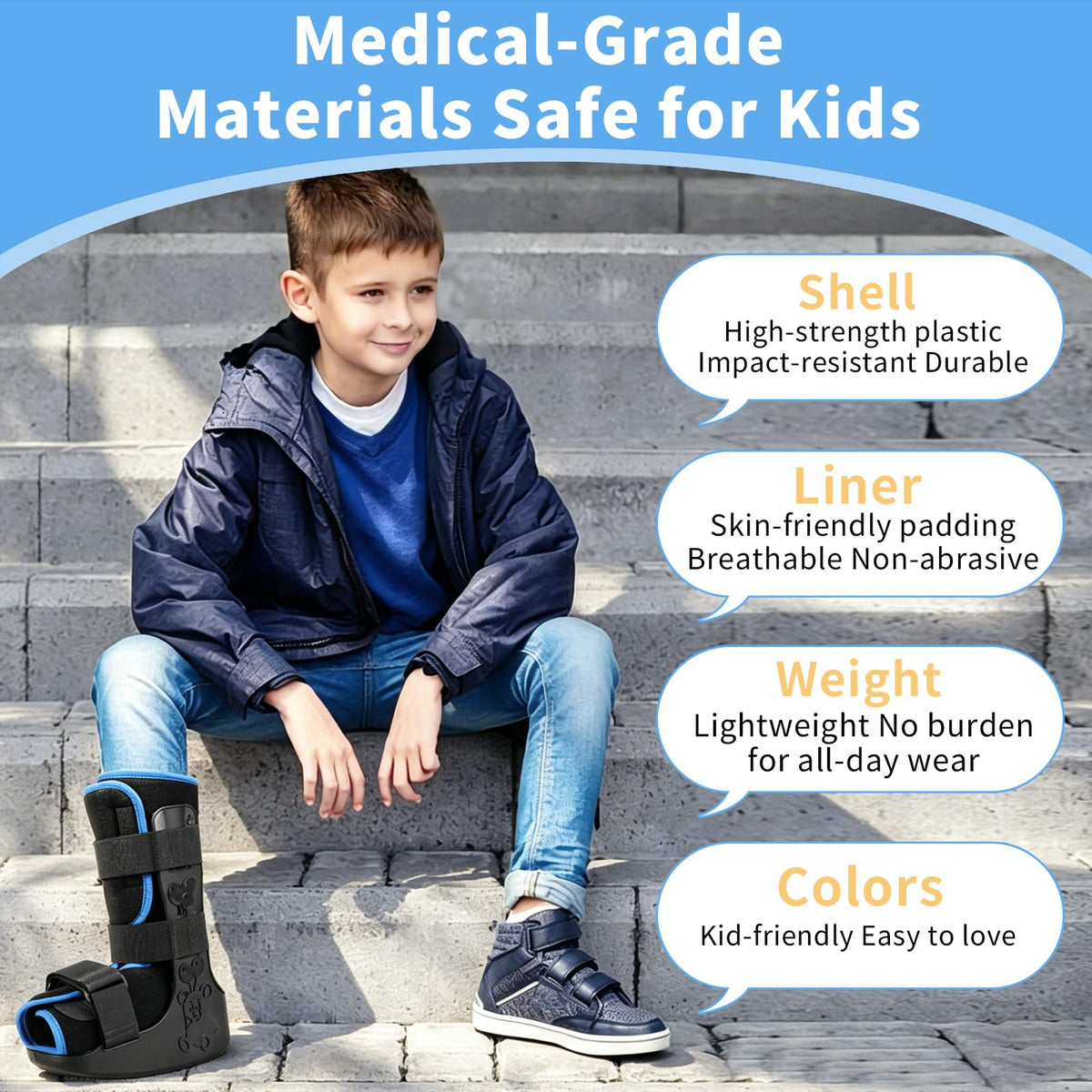 Lightweight Adjustable Pediatric Walking Boot X90068