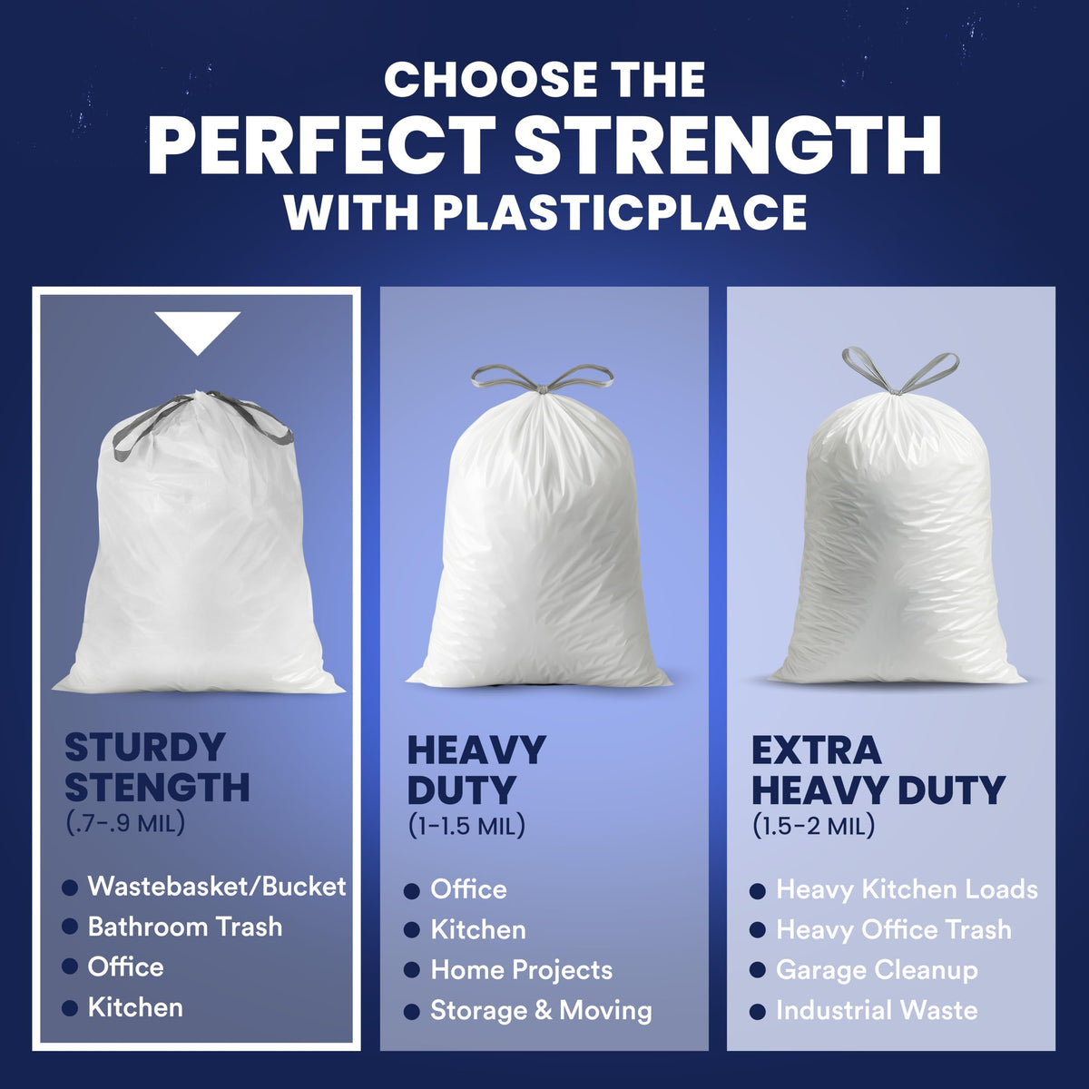 4 Gallon White Drawstring Trash Bags, 200 Count B97220