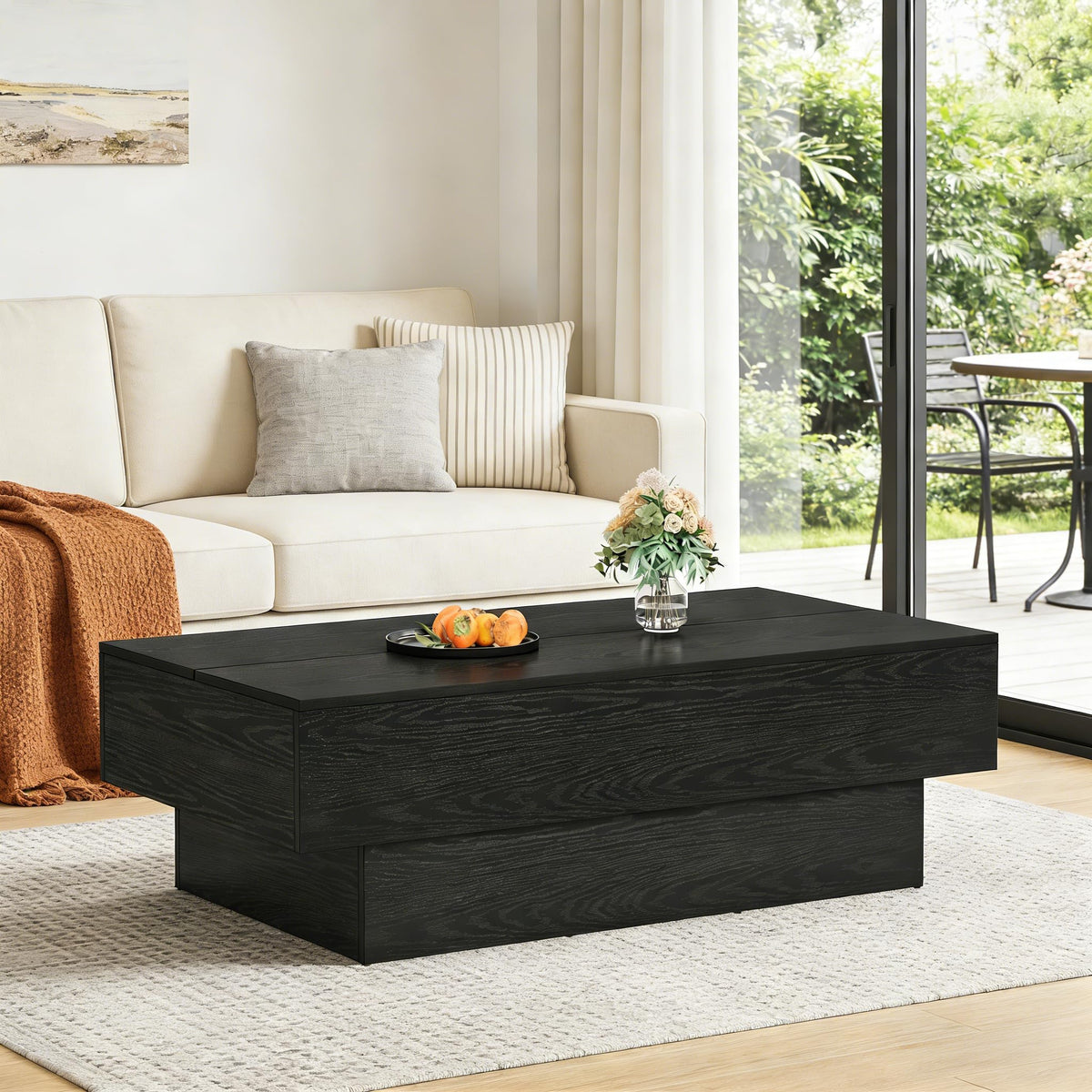 Black Rectangle Coffee Table I1036