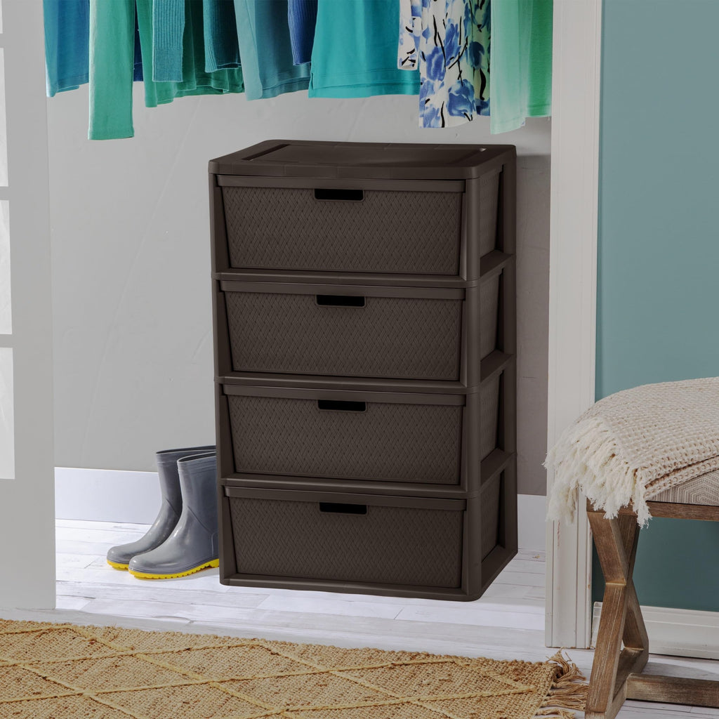 4 Drawer Plastic Storage Organizer Brown K982602