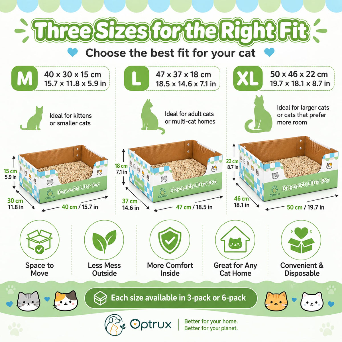 6-Pack Disposable Litter Box V524635
