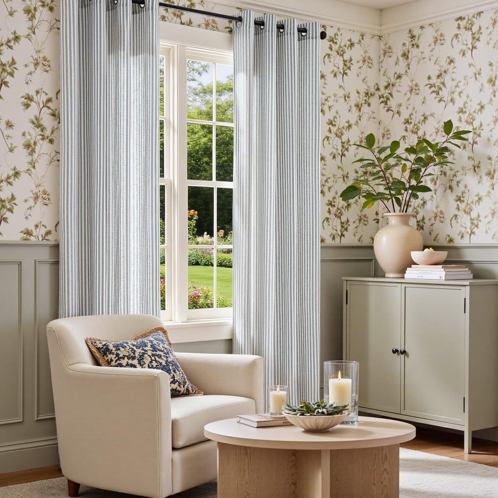 Linen Striped Curtains L379