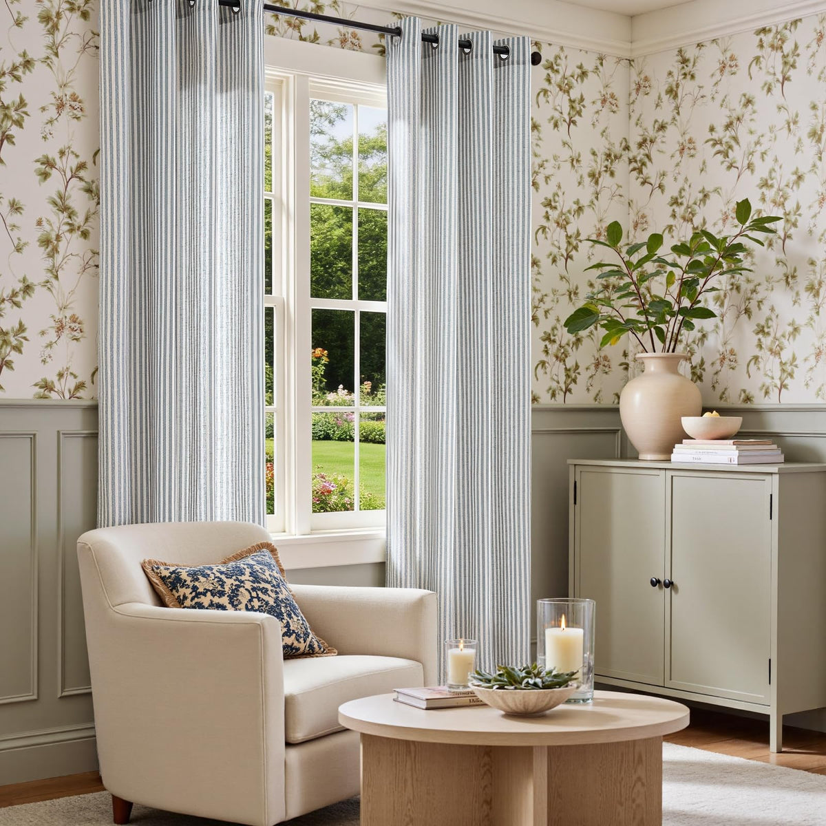 Linen Striped Curtains L379