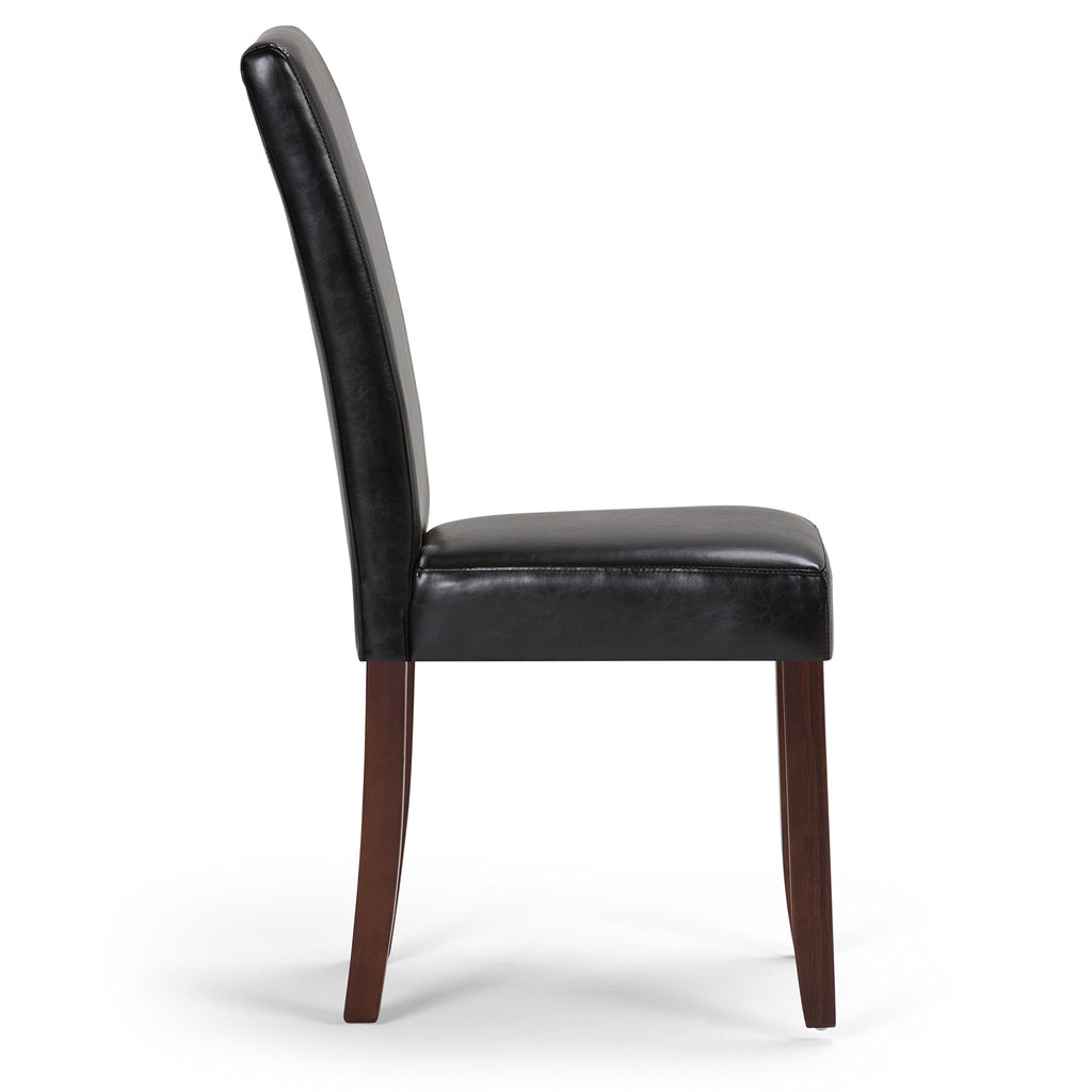 Black Vegan Leather Dining Chairs Set of 2 Q726