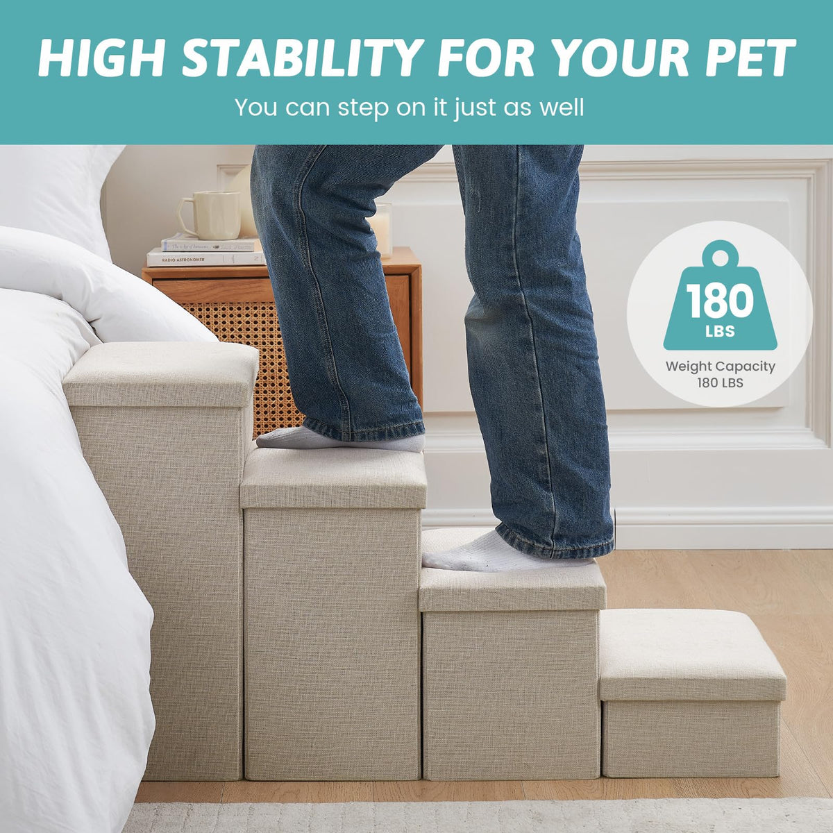 Dog Stairs with Storage, 4-Step F16339