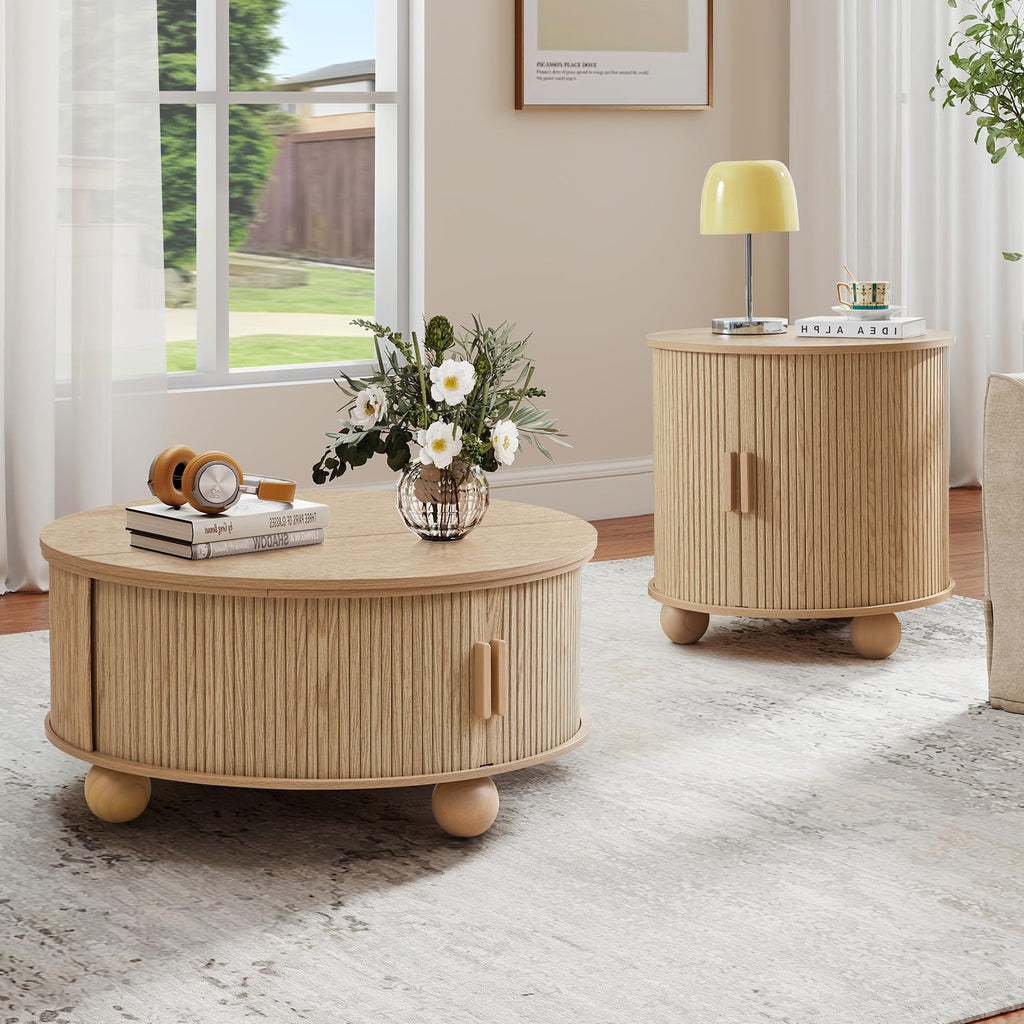 Round Lift Top Coffee Table with Storage M508