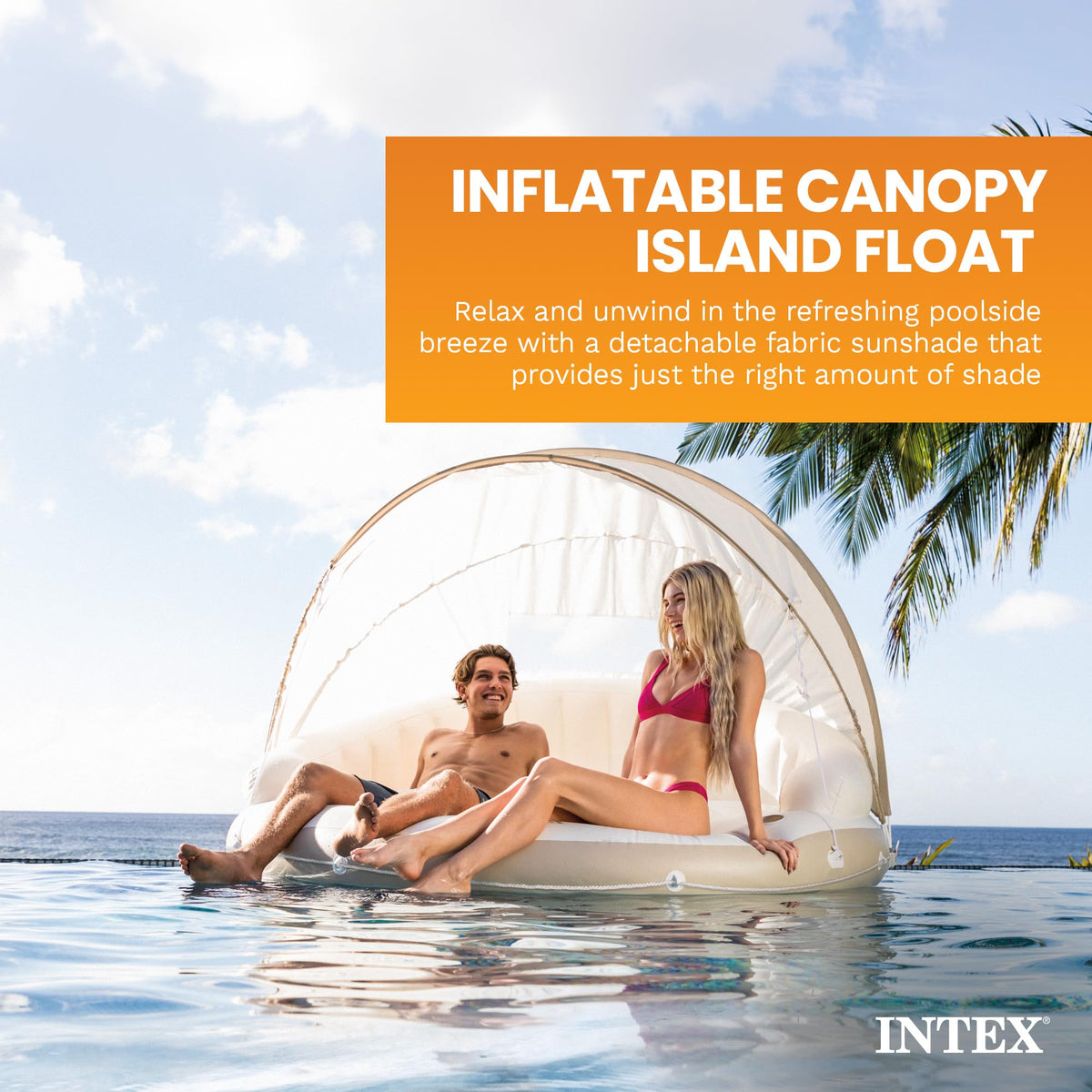 Inflatable Pool Float Lounge with Sunshade X555