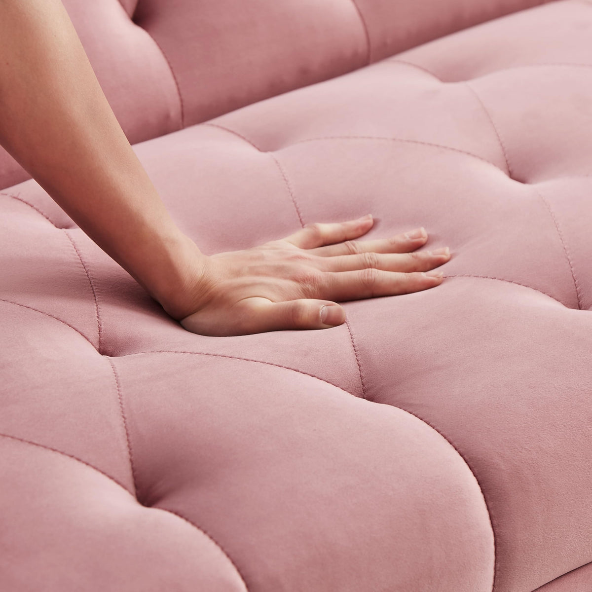 Pink Velvet Convertible Sofa Bed J88832
