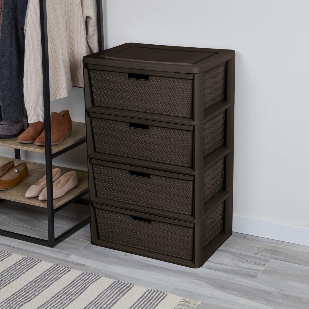 4 Drawer Plastic Storage Organizer Brown K982602