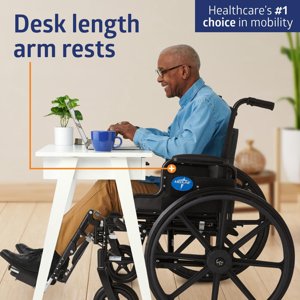Lightweight Wheelchair with 18" Wide Seat and 300 lb. Weight Capacity J895324