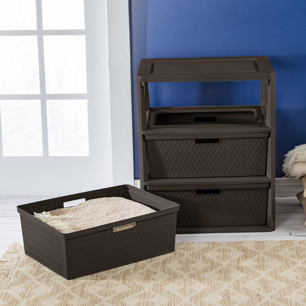 Wide 3 Drawer Plastic Storage Dresser T812