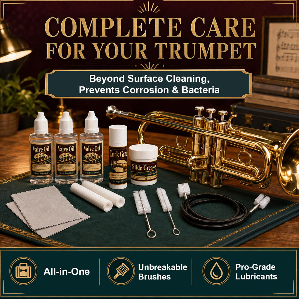 Trumpet Cleaning Kit with Oil, Grease & Brushes V132