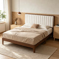 Queen Size Upholstered Bed Frame with Adjustable Headboard U63960