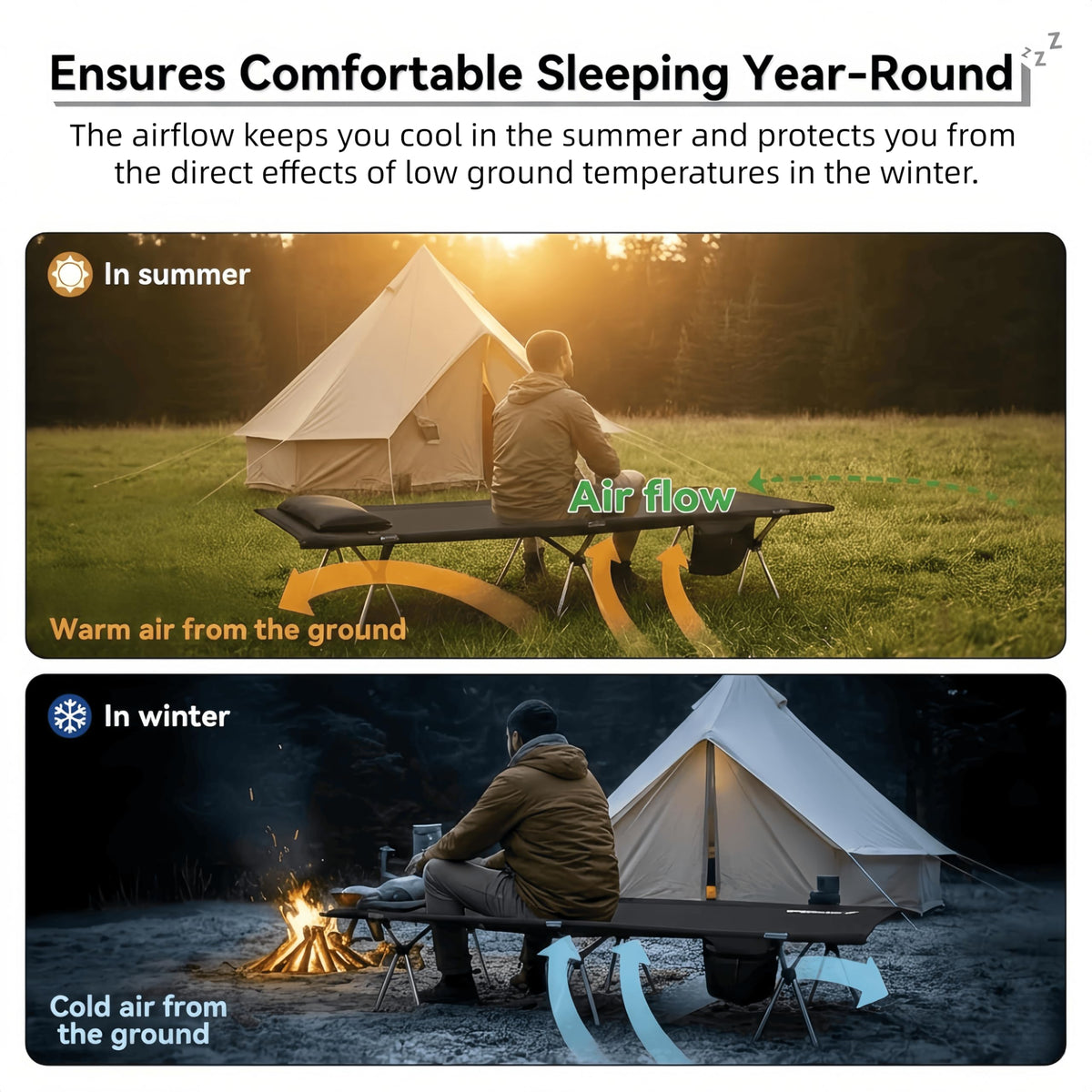 Lightweight Foldable Camping Cot 300 lbs Capacity V850690