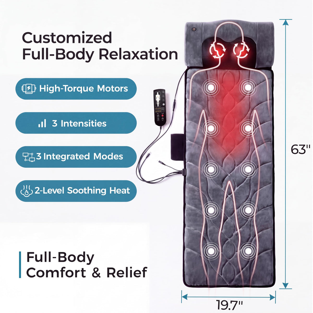 Full Body Massage Mat and Neck Massage Pillow P133