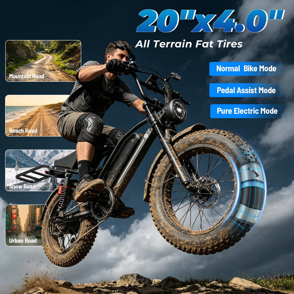 Electric Bike, 3000W Peak, 90 Miles & 38MPH P8259