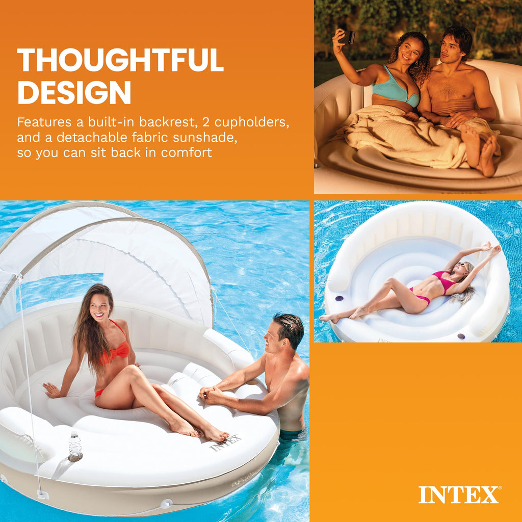 Inflatable Pool Float Lounge with Sunshade X555