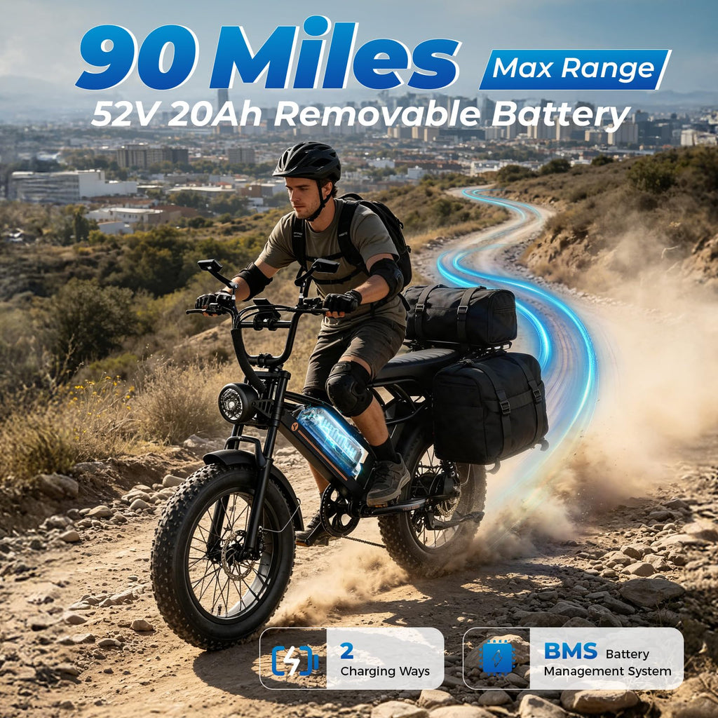 Electric Bike, 3000W Peak, 90 Miles & 38MPH P8259