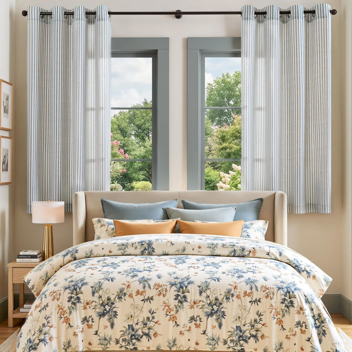 Linen Striped Curtains L379