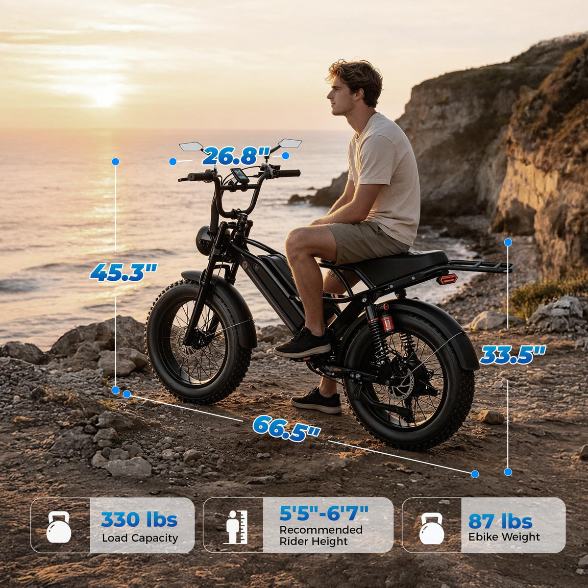 Electric Bike, 3000W Peak, 90 Miles & 38MPH P8259