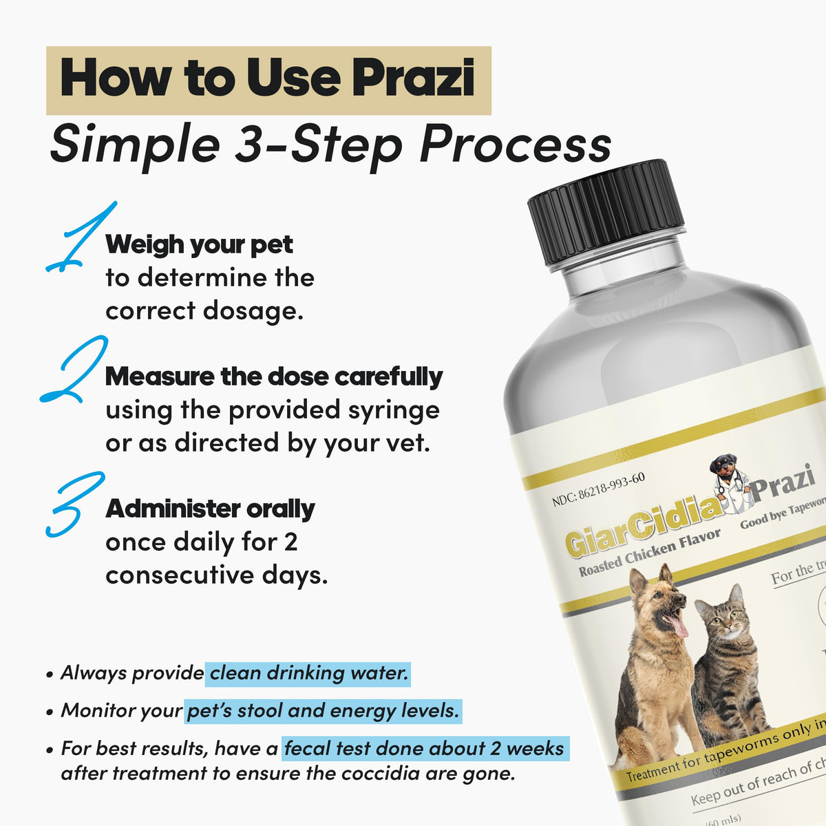 Chicken Flavour Dewormer Oral Suspension with Dropper L106945