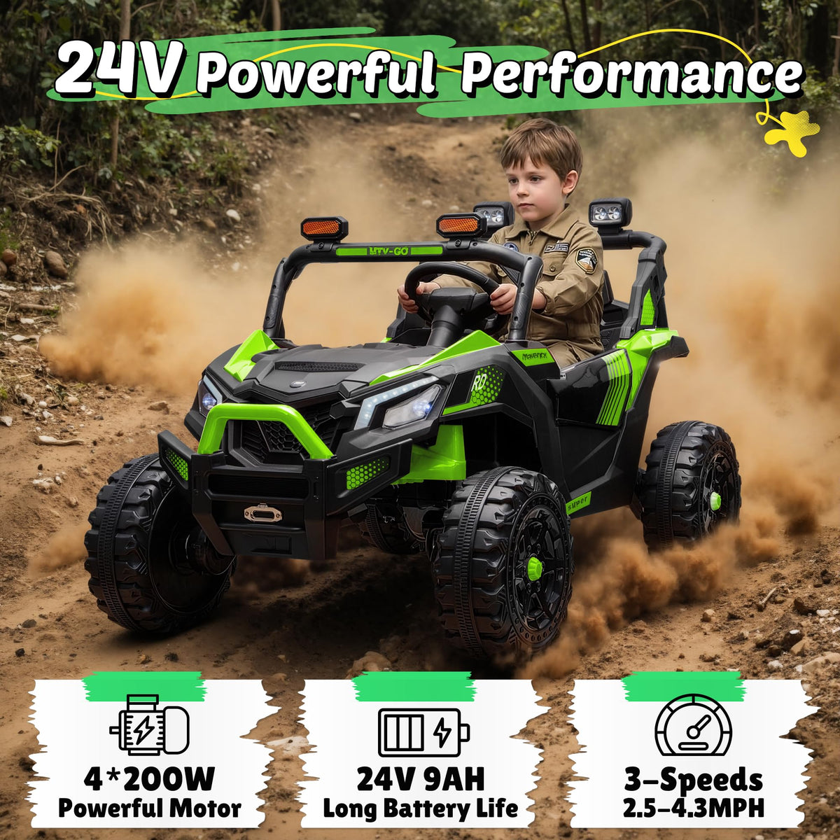 24V 2 Seater Ride on UTV with Remote Control A2040
