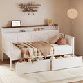 White Twin Daybed with Storage Drawers D478086