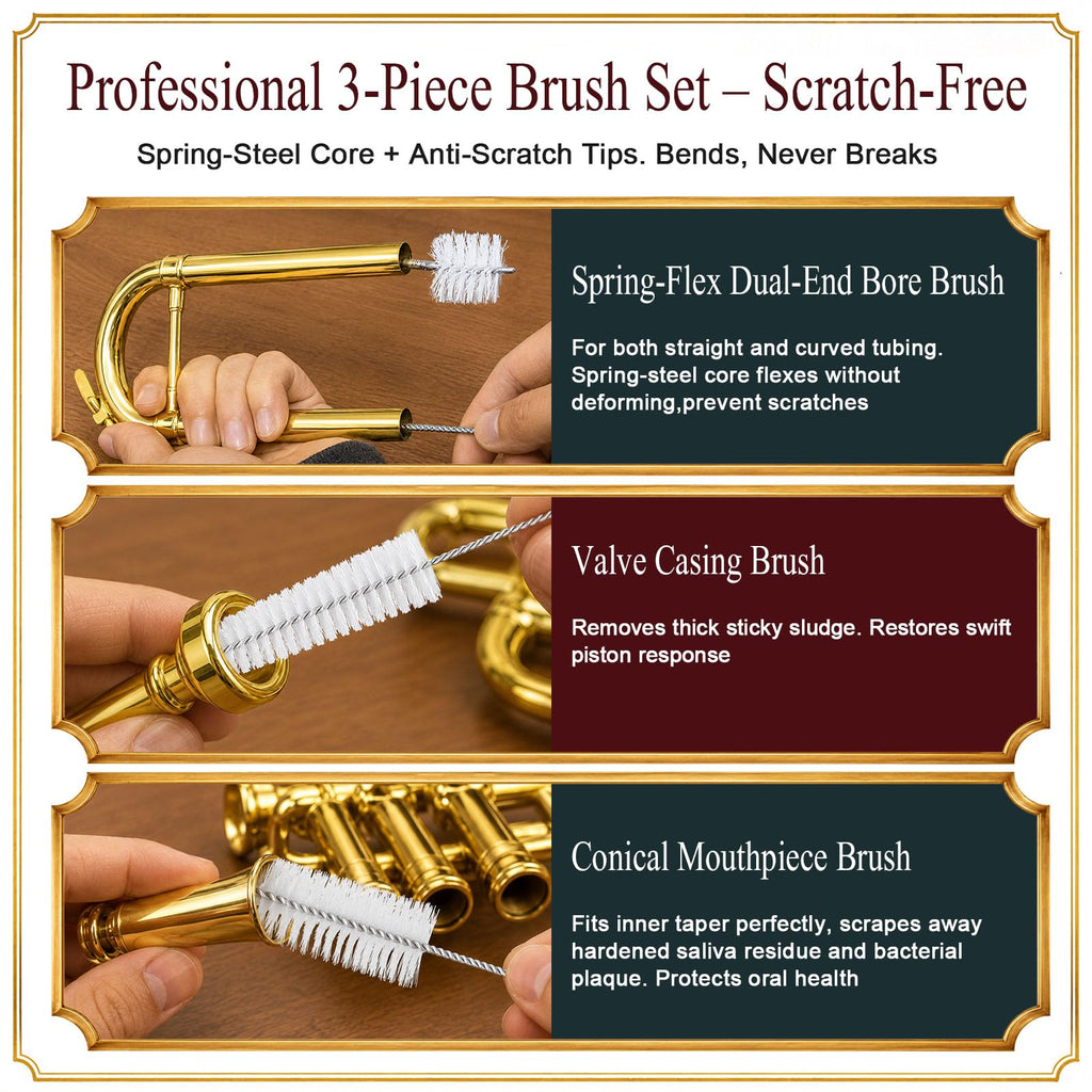Trumpet Cleaning Kit with Oil, Grease & Brushes V132