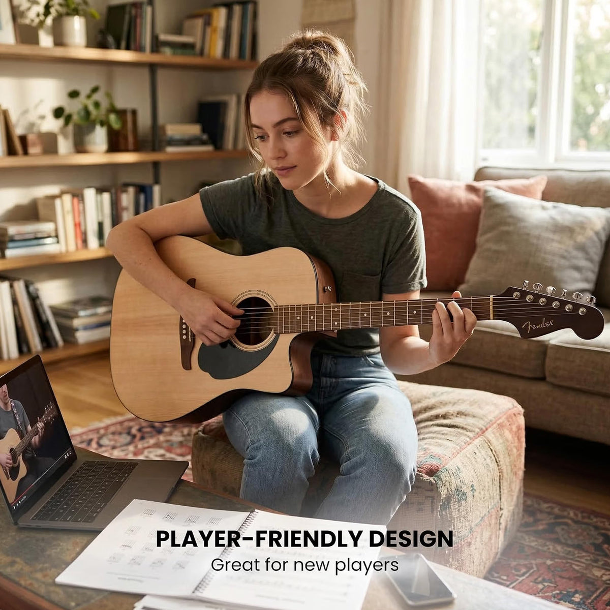 Natural Acoustic-Electric Guitar R488