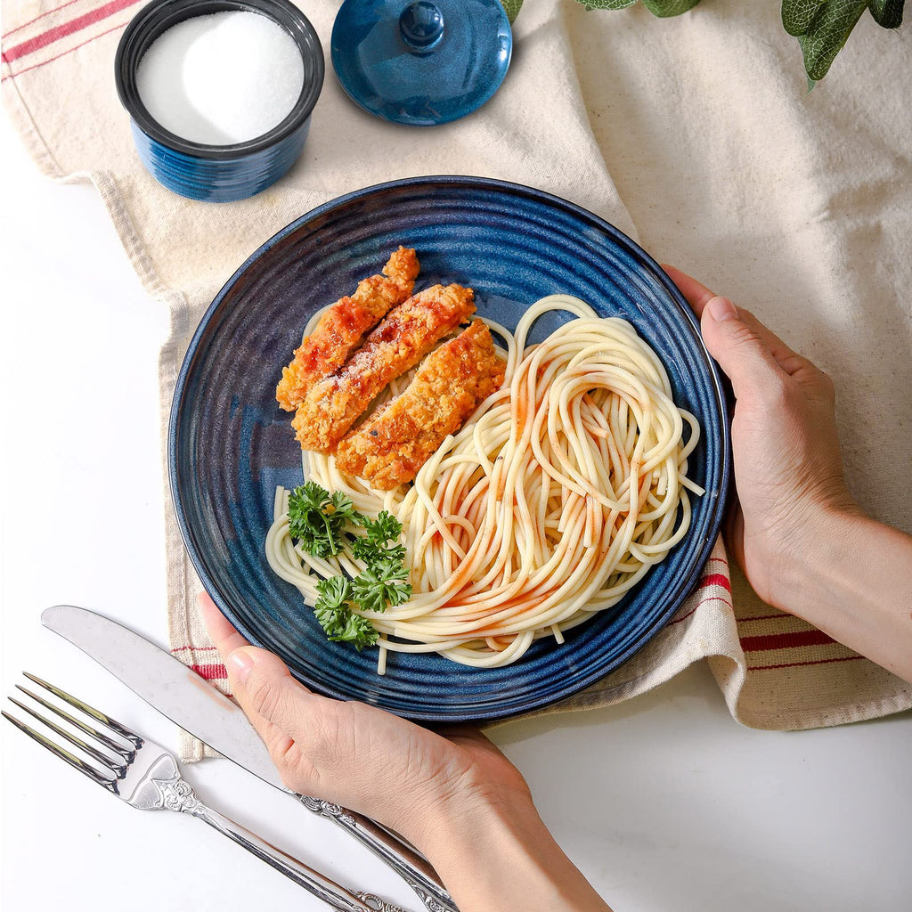 Ceramic 32 oz Pasta Bowls Set of 4 and 40 oz Soup Bowls Set of 4 Z77016