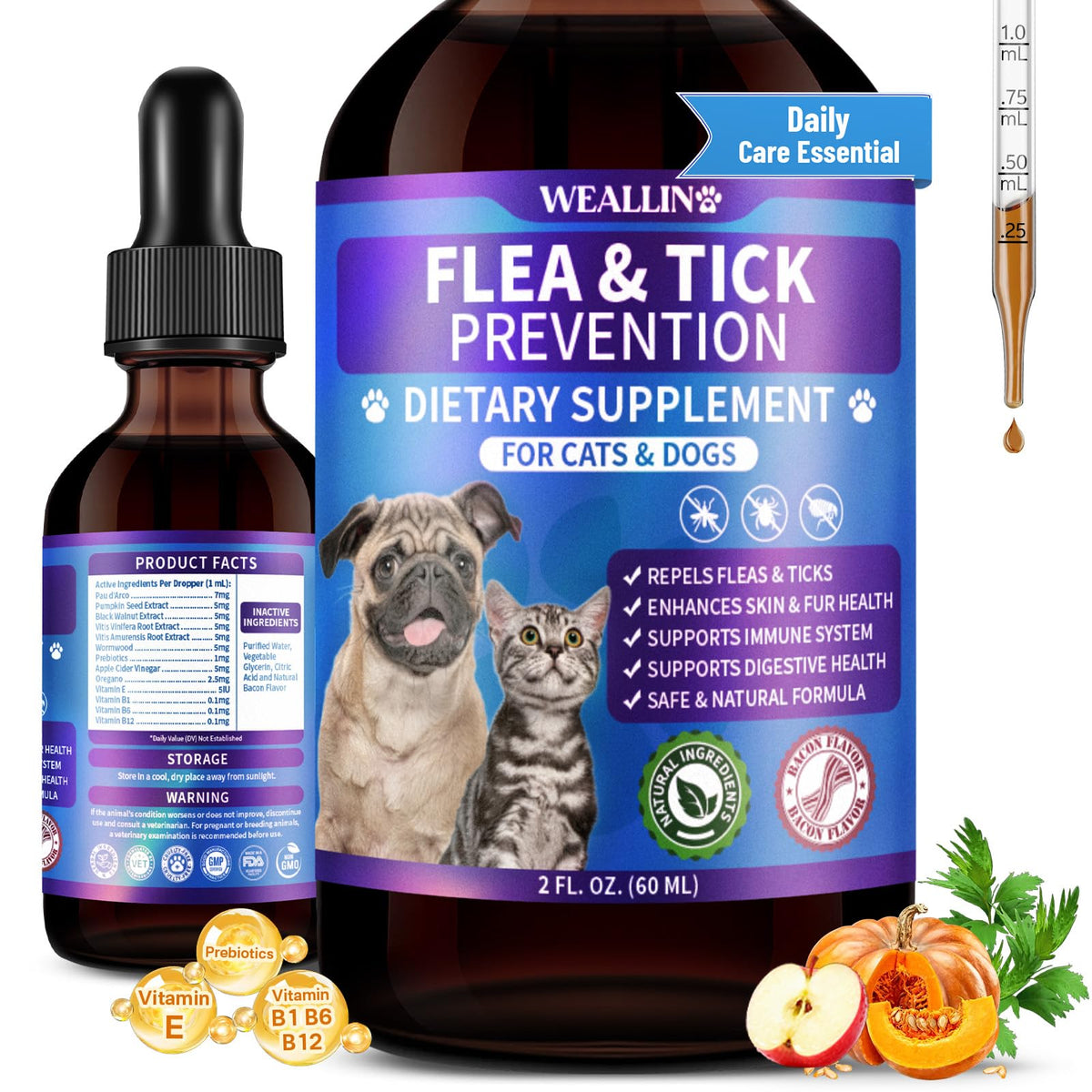 Flea and Tick Prevention for Cats & Dogs 60ml K905