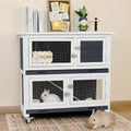 2-Story Indoor Rabbit Hutch with Wheels T7485