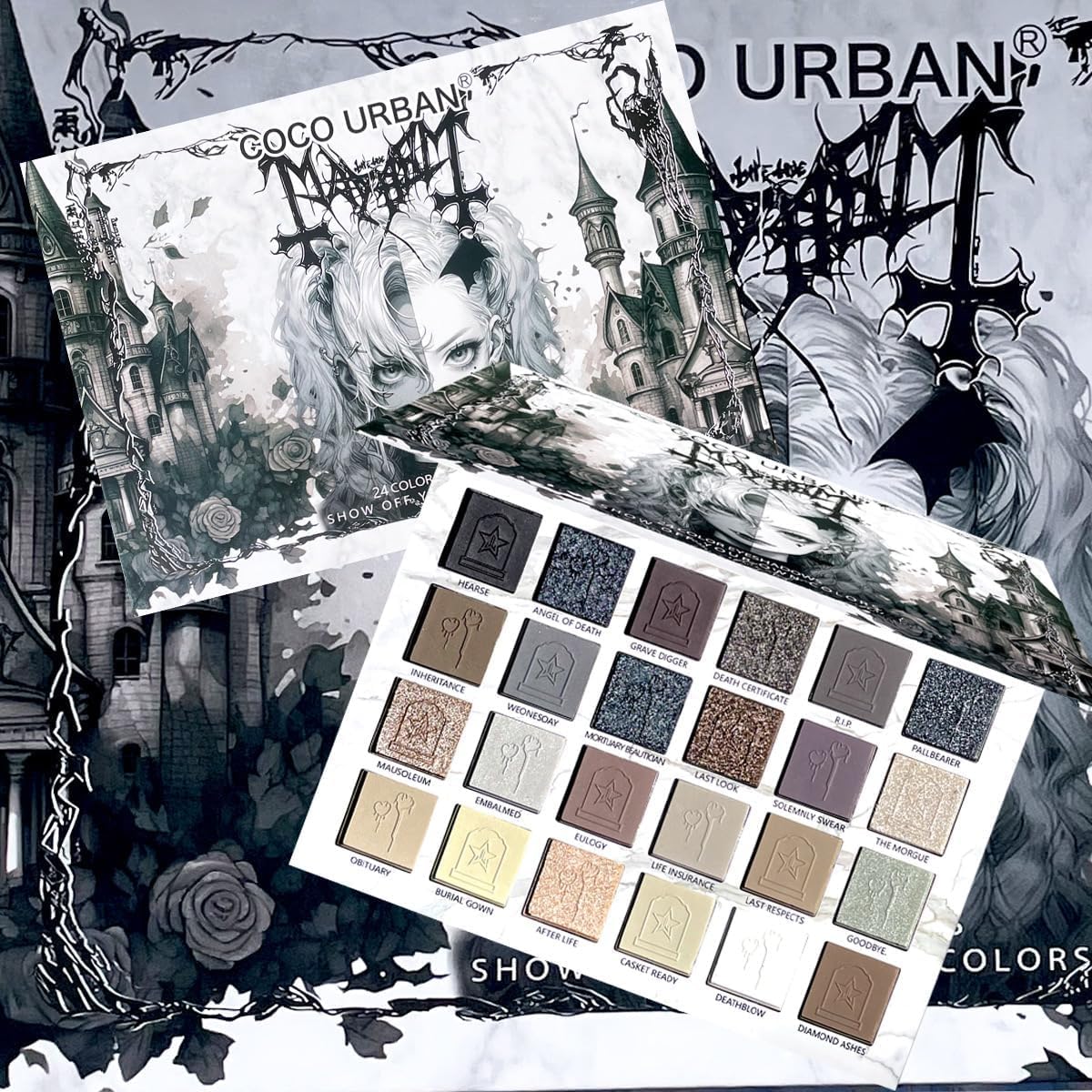 Black Grey Smokey Eyeshadow Palette T6461