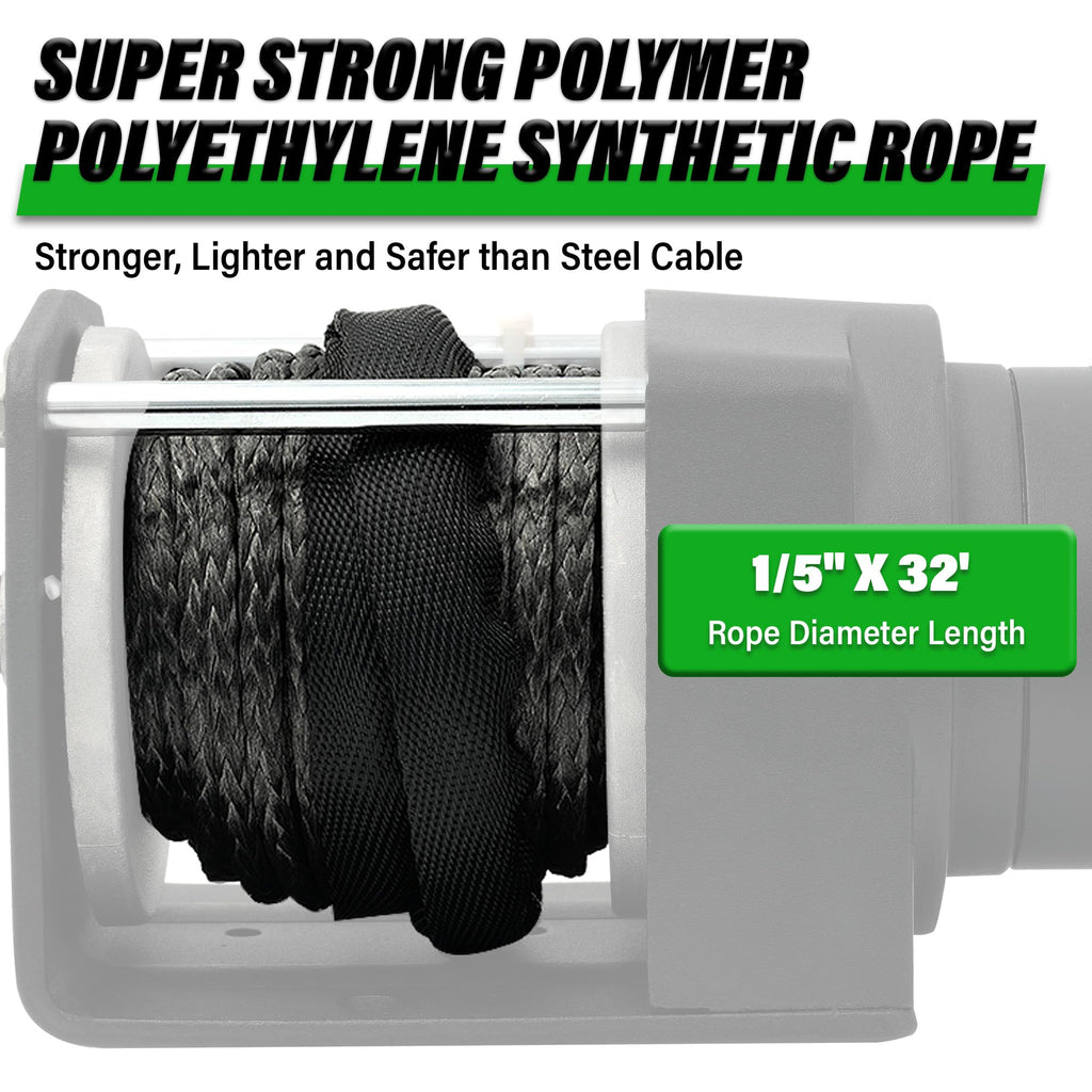 3000 lb 12V DC Electric Winch with Synthetic Rope X871