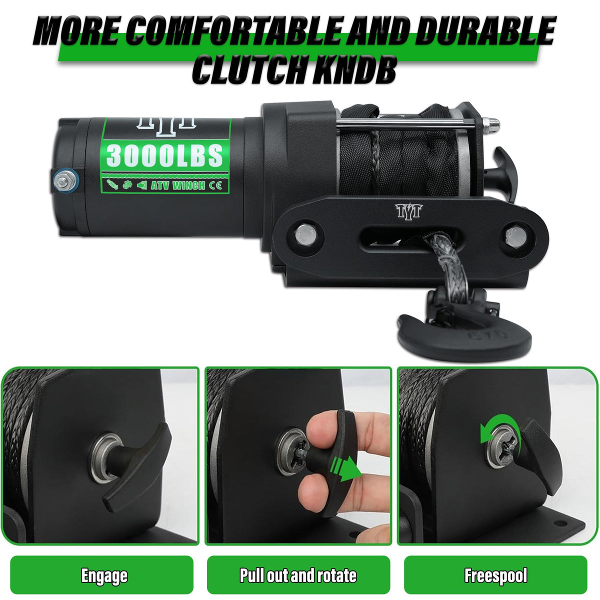 3000 lb 12V DC Electric Winch with Synthetic Rope X871