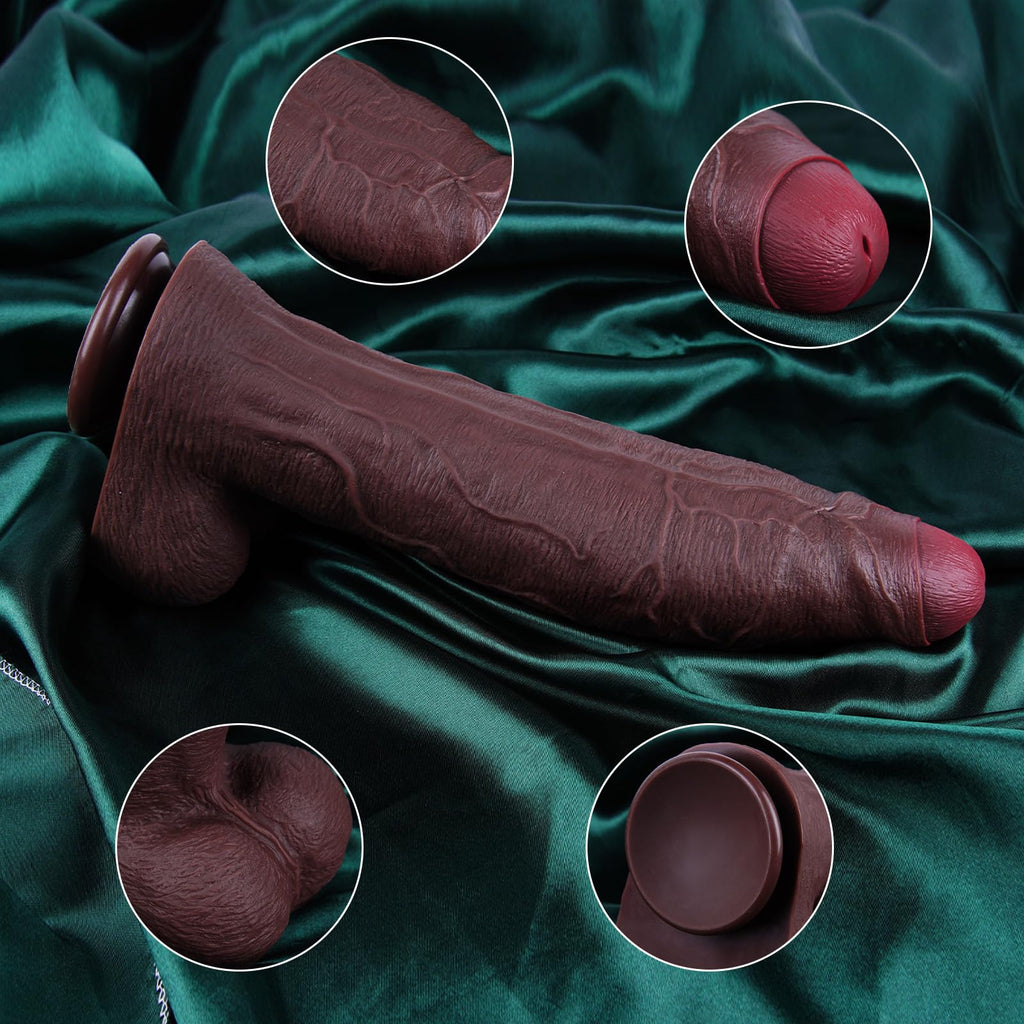 7.1" Silicone Realistic Dildo with Suction Cup Black C29199