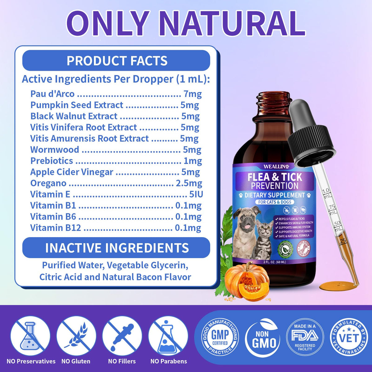 Flea and Tick Prevention for Cats & Dogs 60ml K905