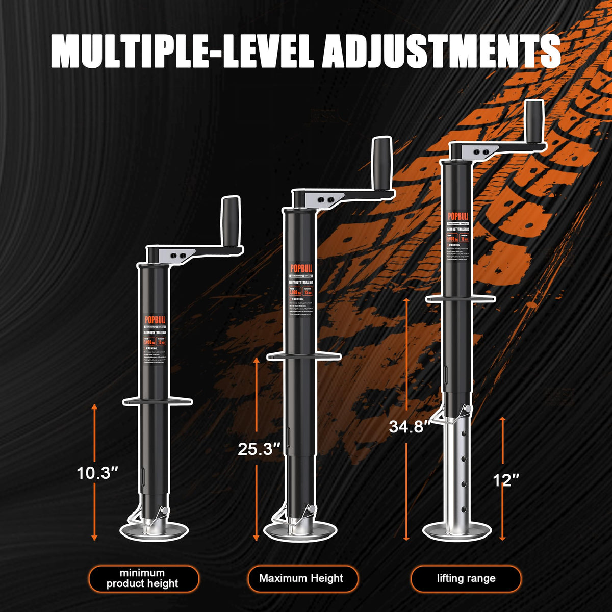 5000lbs A-Frame Trailer Jack 30" Lift Adjustable Drop Leg O83150