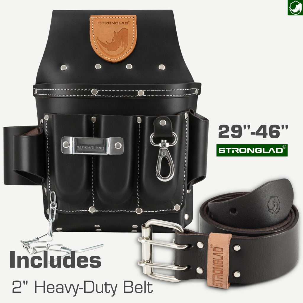 13-Pocket Top-Grain Leather Electricians Tool Belt K455657