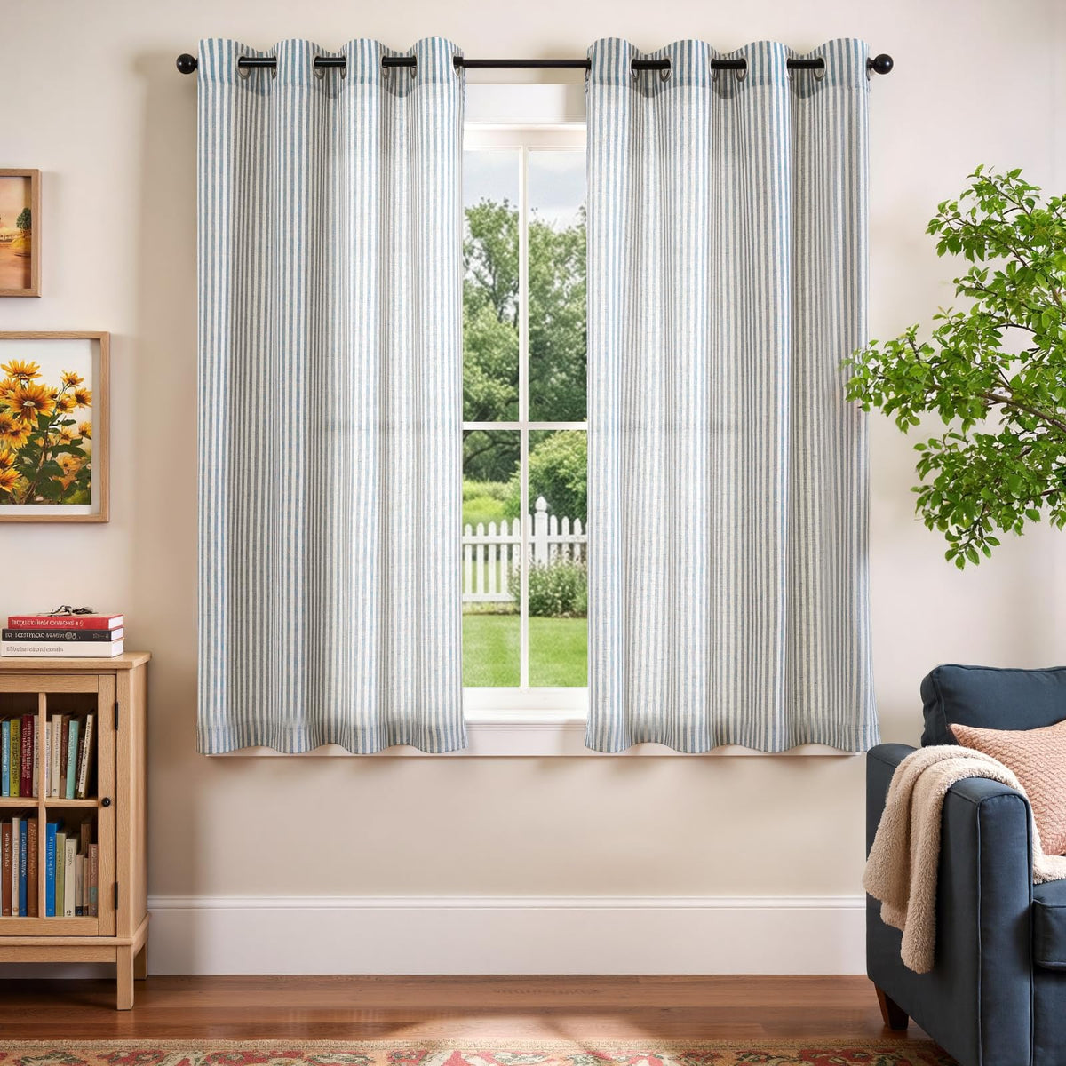 Linen Striped Curtains L379